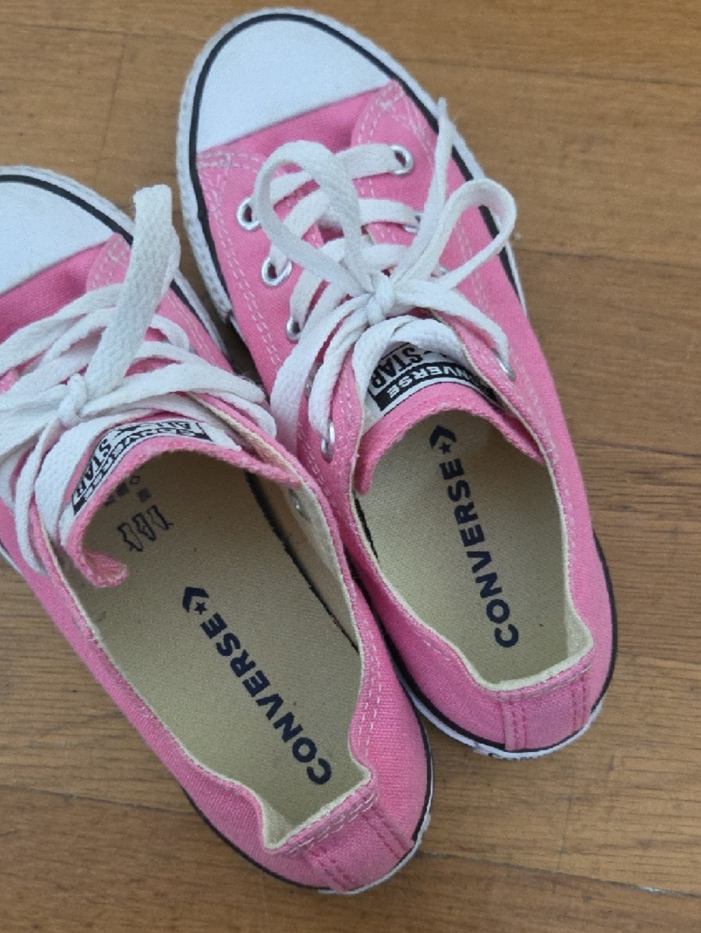 CONVERSE  Pink & White Low Top Sneakers - Picture 2 of 9